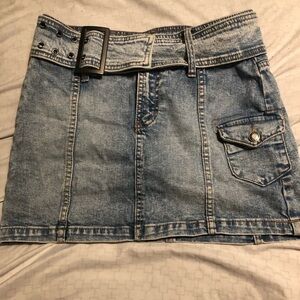 Wild Fable Blue Denim Skirt with Belt